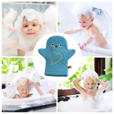 Bath Mitt For Kids Bath Body Scrubber Soft Scrub Wash Mitts Double-Sided Design In Cute Animal Style Easy To Carry Wash Mitts