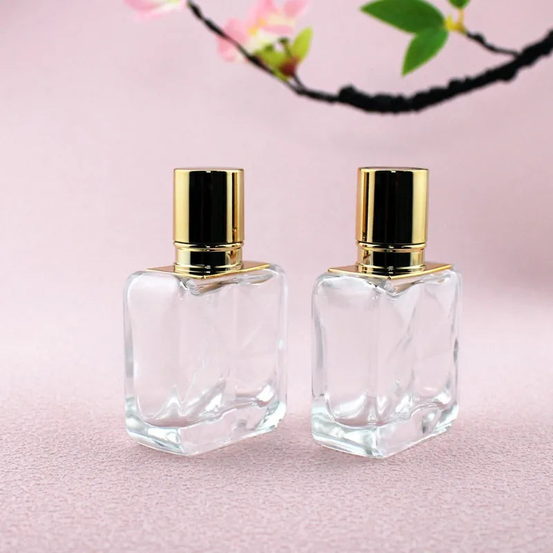 Glass Square Perfume Bottle Portable Empty Liquid Spray Bottle Dispenser Fine Mist Refillable Bottles Perfume Container 30ml