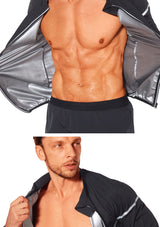 SEXYWG Men Sauna Sweat Jacket Hot Sweat Weight Loss Top Fitness Sportwear Slimming Body Shaper Workout Fat Buning Long Sleeves