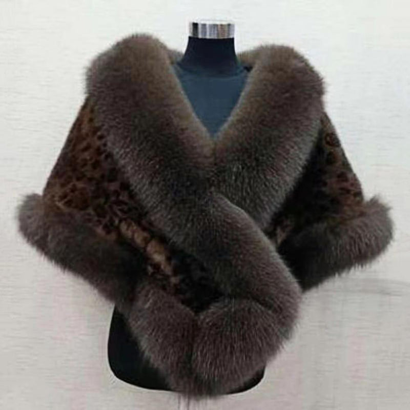 Faux Fur Shawl, Rabbit Collar Winter Shawl, Elegant Bridal Fur Wrap Shawl, Plush Warm Cape Coat Fluffy Poncho Women Jacket.