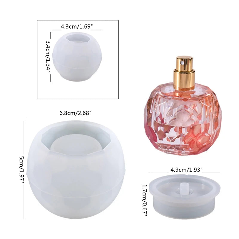 DIY Perfume Bottle Molds with Lid Handmade Irregular Perfume Storage Jar Container Silicone Mould Home Office Table Decoration