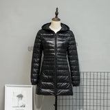 Plus Size Down Jacket 2024 New Arrivals Women Hooded Ultra Light Down Jacket Korean Slim Fit Female Puffer Down Coats