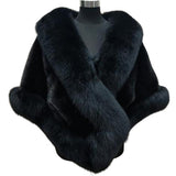 Faux Fur Shawl, Rabbit Collar Winter Shawl, Elegant Bridal Fur Wrap Shawl, Plush Warm Cape Coat Fluffy Poncho Women Jacket.