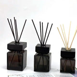 4pcs 100ml Black Transparent Square Glass Fragrance Bottle Rattan Perfume Separate Dry Flower Volatile Plant Essential Oil