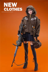 I8Toys 1/6 Female Soldier Coat Serene Hound Military Special Agent Tactical Jacket Multi Pocket Jacket For 12" Action Figure Toy