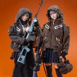 I8Toys 1/6 Female Soldier Coat Serene Hound Military Special Agent Tactical Jacket Multi Pocket Jacket For 12" Action Figure Toy