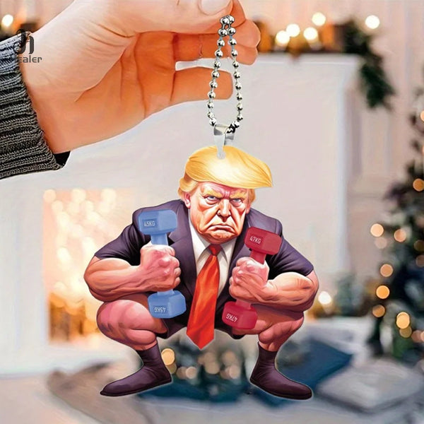 2024 Christmas Tree Hanging Trump Advent Calendar Ornaments Car Hanging Acrylic Ornaments For Christmas Tree Favours