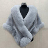 Faux Fur Shawl, Rabbit Collar Winter Shawl, Elegant Bridal Fur Wrap Shawl, Plush Warm Cape Coat Fluffy Poncho Women Jacket.