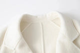 French Luxury and Minimalist Style Double Breasted Albaca Alpaca Wool Double-Sided Coat Jacket
