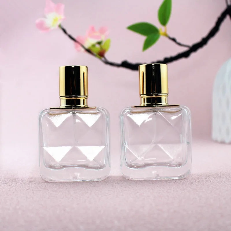 Glass Square Perfume Bottle Portable Empty Liquid Spray Bottle Dispenser Fine Mist Refillable Bottles Perfume Container 30ml