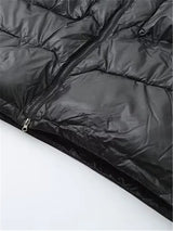 Plus Size Women's Clothing Winter Vest Thickened Interlayer With Cotton In The Middle.Premium Thermal Jacket Mid-Length Hooded
