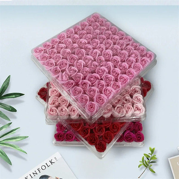 81Pcs/lot Rose Bath Body Flower Floral Soap Scented Rose Flower Essential Wedding Mother Valentine'S Day Gift Holding flowers