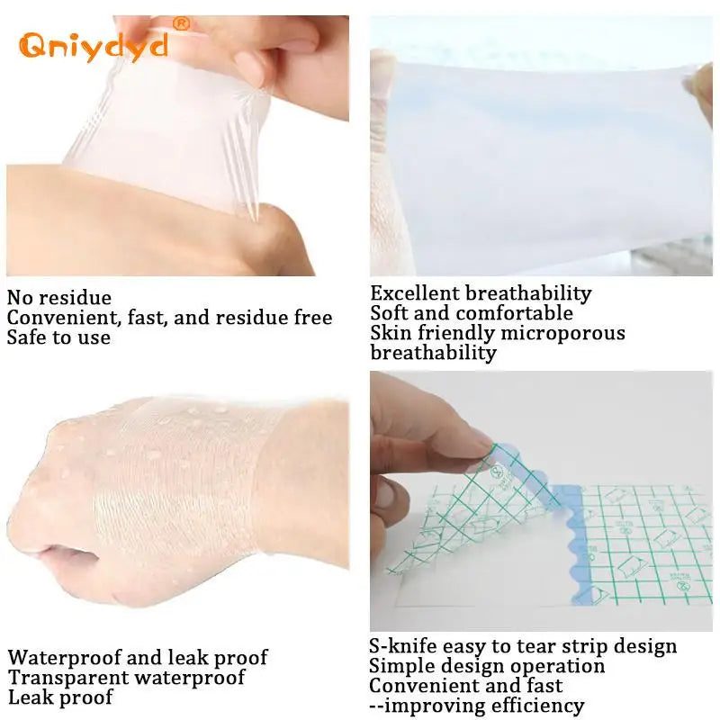 4 Sizes Pu Film Bath Waterproof Adhesive Wound Dressing Medical Fixation Tape Bandage Breathable Rolled Waterproof Patch