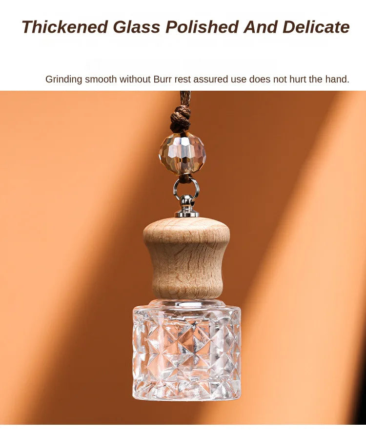 Perfume Glass Bottles Empties Hanging Car Rearview Mirror Ornament Freshener For Fragrance Closet Perfume Essential Diffuser