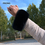 Genuine Fur Cuffs Wrist Warmer Black Real Fox Fur Wristband Lady Bracelet Jacket Sleeves Decore Real Fur Cuff Coat Accessories