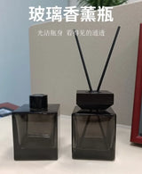 4pcs 100ml Black Transparent Square Glass Fragrance Bottle Rattan Perfume Separate Dry Flower Volatile Plant Essential Oil