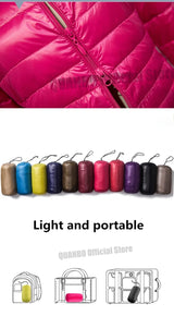 Plus Size Down Jacket 2024 New Arrivals Women Hooded Ultra Light Down Jacket Korean Slim Fit Female Puffer Down Coats