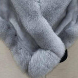 Faux Fur Shawl, Rabbit Collar Winter Shawl, Elegant Bridal Fur Wrap Shawl, Plush Warm Cape Coat Fluffy Poncho Women Jacket.