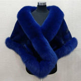 Faux Fur Shawl, Rabbit Collar Winter Shawl, Elegant Bridal Fur Wrap Shawl, Plush Warm Cape Coat Fluffy Poncho Women Jacket.