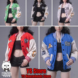 CTC-004 1/6 Female Soldier Fashion Baseball Jersey Coat Letter Print Cardigan Jacket Top Clothes Accessory For 12" Female Body