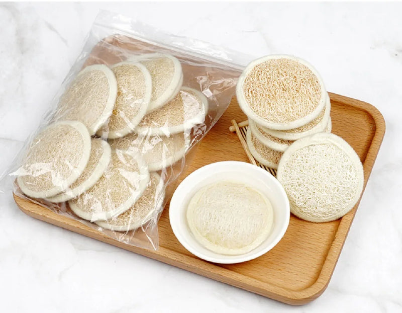 Natural Loofah Exfoliating Sponge - Face & Body Scrub Pad