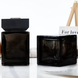 4pcs 100ml Black Transparent Square Glass Fragrance Bottle Rattan Perfume Separate Dry Flower Volatile Plant Essential Oil