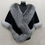 Faux Fur Shawl, Rabbit Collar Winter Shawl, Elegant Bridal Fur Wrap Shawl, Plush Warm Cape Coat Fluffy Poncho Women Jacket.