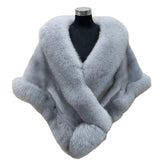 Faux Fur Shawl, Rabbit Collar Winter Shawl, Elegant Bridal Fur Wrap Shawl, Plush Warm Cape Coat Fluffy Poncho Women Jacket.