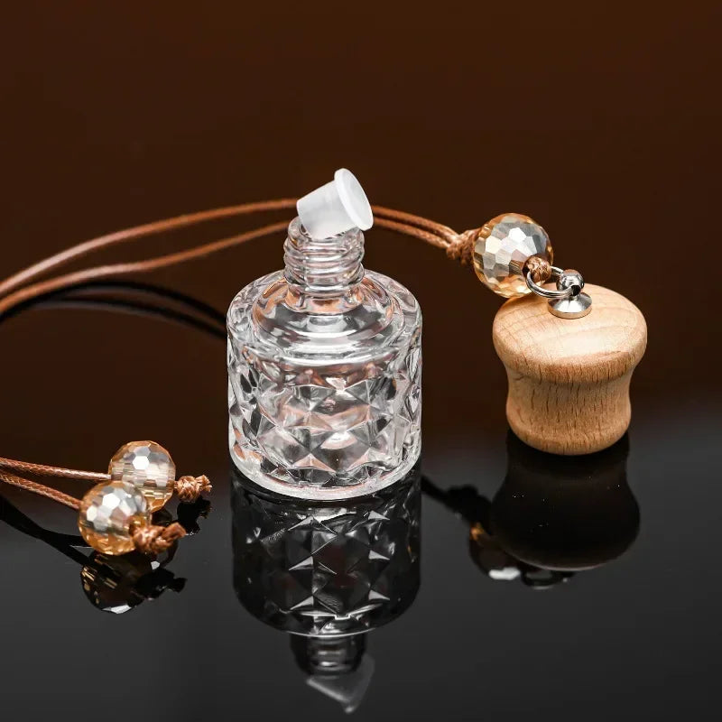 Perfume Glass Bottles Empties Hanging Car Rearview Mirror Ornament Freshener For Fragrance Closet Perfume Essential Diffuser