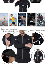 SEXYWG Men Sauna Sweat Jacket Hot Sweat Weight Loss Top Fitness Sportwear Slimming Body Shaper Workout Fat Buning Long Sleeves