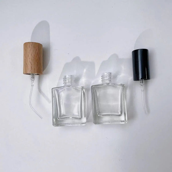 10ml Thick Glass Perfume Spray Bottle with Wood Cap