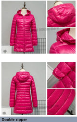 Plus Size Down Jacket 2024 New Arrivals Women Hooded Ultra Light Down Jacket Korean Slim Fit Female Puffer Down Coats