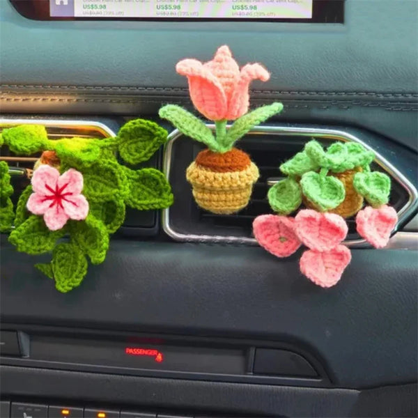 Car vent clip plant decoration Clips Cute Flower Car Interior Car Air Outlet Creative Flowers Car Perfume Freshener Ornament