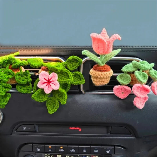 Car vent clip plant decoration Clips Cute Flower Car Interior Car Air Outlet Creative Flowers Car Perfume Freshener Ornament