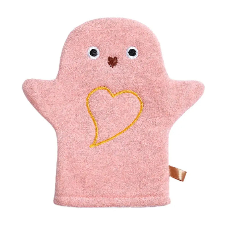 Bath Mitt For Kids Bath Body Scrubber Soft Scrub Wash Mitts Double-Sided Design In Cute Animal Style Easy To Carry Wash Mitts