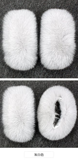 Genuine Fur Cuffs Wrist Warmer Black Real Fox Fur Wristband Lady Bracelet Jacket Sleeves Decore Real Fur Cuff Coat Accessories