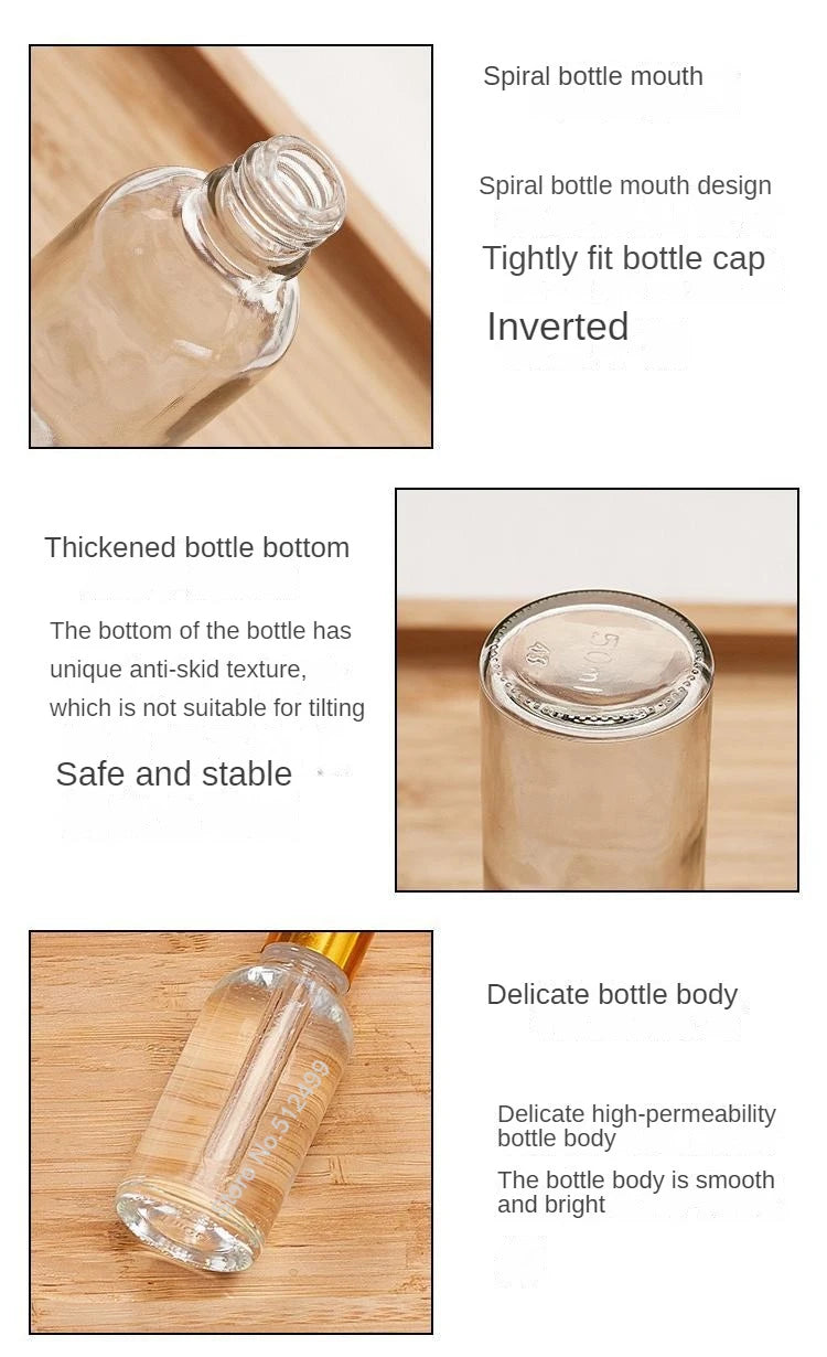 Dropper Bottle Gold Cap Transparent Glass Pipette Bottles for Perfume Essence Essential Oil Reagent Aromatherapy Liquid Cosmetic