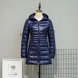 Plus Size Down Jacket 2024 New Arrivals Women Hooded Ultra Light Down Jacket Korean Slim Fit Female Puffer Down Coats