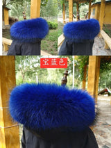 100% Real Raccoon Fur Collar Scarf - Natural Trim for Coats & Parkas