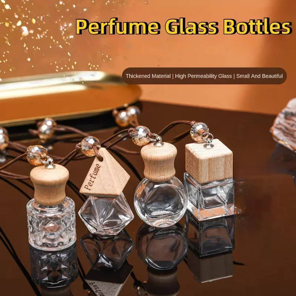 Perfume Glass Bottles Empties Hanging Car Rearview Mirror Ornament Freshener For Fragrance Closet Perfume Essential Diffuser