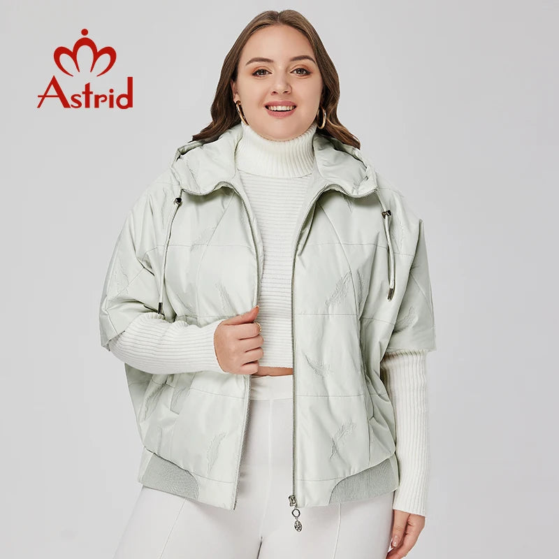 Astrid 2022 Spring Women Parkas Plus Size Coat Loose Short Padded Hooded Women's Jacket Fashion Outerwear Quilted Thin Cotton