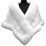 Faux Fur Shawl, Rabbit Collar Winter Shawl, Elegant Bridal Fur Wrap Shawl, Plush Warm Cape Coat Fluffy Poncho Women Jacket.