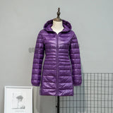 Plus Size Down Jacket 2024 New Arrivals Women Hooded Ultra Light Down Jacket Korean Slim Fit Female Puffer Down Coats