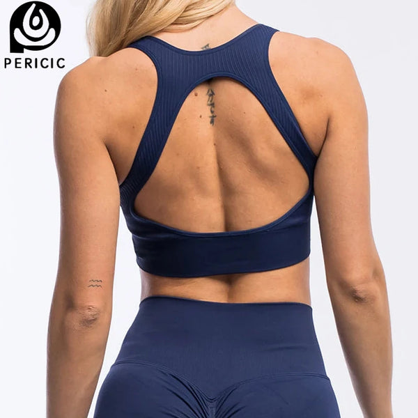 Pericic Seamless Top Backless Bra Without Bones Female Underwear Women Cropped Tank Top Jogging Bra Women Crop Top Sportwear