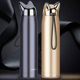 stain resistant Steel Vacuum Flasks  dual Wall Thermos Bottle  320 milli litres
 adorable Cat Fox Ear heating Coffee Tea Milk journey
 Mug