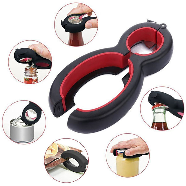 6 in 
 many
purpose Twist Bottle Opener, All in One Jar Gripper Can Wine Beer Lid Twist Off Jar Opener Claw