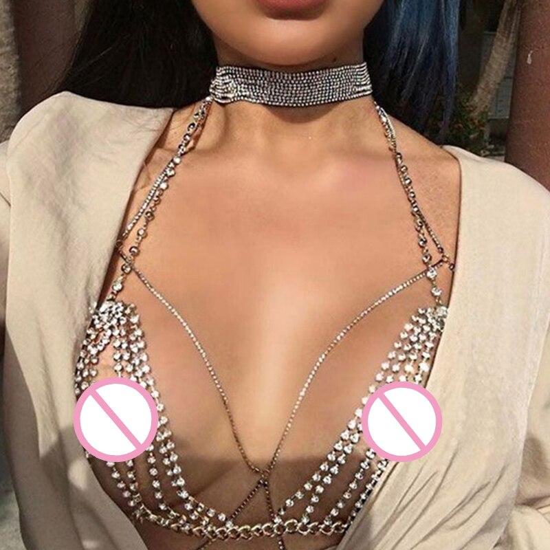 Sexy Crystal Rhinestones Body Jewelry Fashion Bikini.