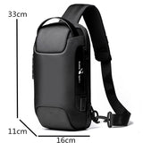 Men's Waterproof USB Oxford Crossbody Bag.