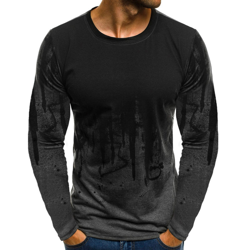 Men Solid Casual Full Sleeve Cotton Regular Tees