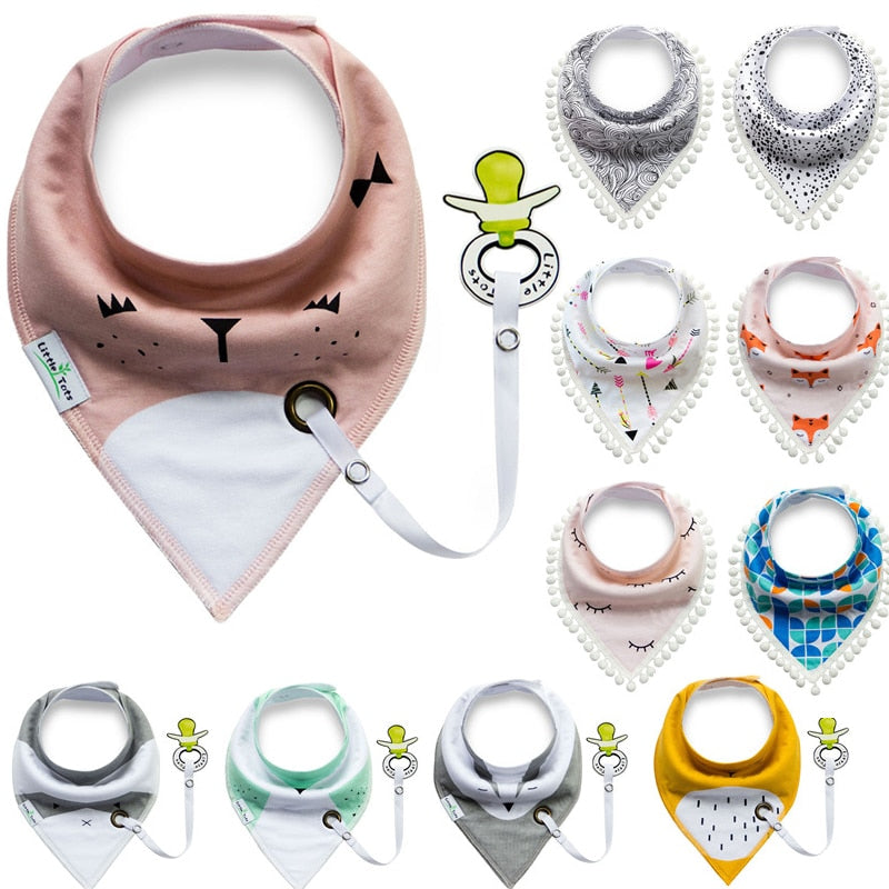 Saliva Towel Baberos Bebes Baby Bibs & Anti drop Rope Super Absorbent.